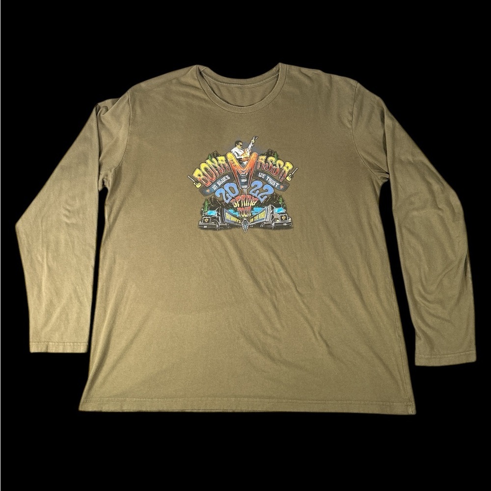Joe Bonamassa Spring 2022 US Tour Olive Green Long Sleeve T-Shirt Men’s Sz L